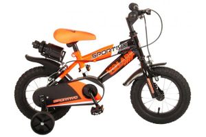 Detský bicykel Volare Sportivo - chlapci - 12 palcov - neónovo oranžová čierna - dve ručné brzdy - zmontovaný na 95 %