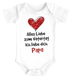 Baby Body Alles Liebe zum Vatertag Geschenk Papa Vatertagsgeschenk Baumwolle Jungen & Mädchen MoonWorks® weiß 0-3 Monate