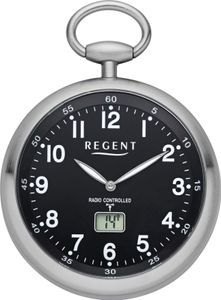Regent Taschenuhr Edelstahl analog-digital Funkwerk silberfarben PR-002