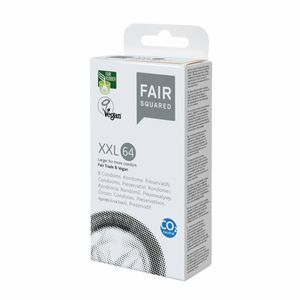 Fair Squared «XXL 64» 8 besonders große Fair-Trade-Kondome, CO²-neutral und vegan