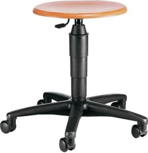 Drehhocker m.Rollen Buche natur Sitz-H.420-550mm TOPSTAR