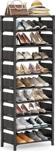 INF Slim Shoe Rack 10 Tier Metal Shoe Organizer Czarny