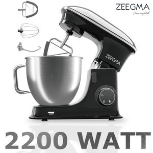 Zeegma Planeet Chef Küchenmaschine, Knetmaschine 2200W, Multifunktionaler Roboter, Teigmaschine, Rührmaschine mit 6,5 L Edelstahl Schüssel