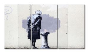 WandbilderXXL - Gedrucktes Leinwandbild  "Banksy No2" 180x100cm