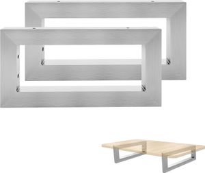 YUENFONG Sada 2 nástenných držiakov na umývadlo 30x15 cm (ŠxV), držiak na umývadlo, kovový držiak na umývadlo a nástennú policu, strieborný
