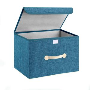 Aufbewahrungsbox mit Deckel Faltbare Aufbewahrungstasche Kleideraufbewahrung Boxen, 50x29.5x25cm