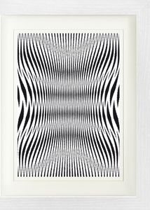 Optische Täuschungen Gerahmtes Bild Mit Edlem Passepartout | Wand-Bilder | Im Bilderrahmen - Geometrische Muster Schwarz Weiss (40 x 30 cm)