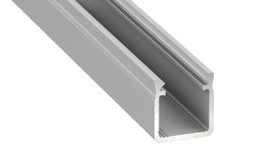 LED Aluminium Profil Leiste Silber | Typ Y | Mit Endkappe und Montagehalterung | Transparent Abdeckung | 1m