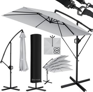 KESSER® Ampelschirm Holly Sonnenschirm Rechteckig mit und ohne LED Solar inkl. Abdeckung + Windsicherung mit Kurbel | Kurbel-Schirm mit Ständer UV-Schutz Aluminium Wasserabweisend Ø350cm Gartenschirm KESSER® Ampelschirm Holly Sonnenschirm Rechteckig mit und ohne LED Solar inkl. Abdeckung + Windsicherung mit Kurbel | Kurbel-Schirm mit Ständer UV-Schutz Aluminium Wasserabweisend Ø350cm Gartenschirm