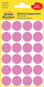 AVERY Zweckform Markierungspunkte ablösbar 18 mm pink 96 Stück