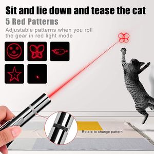 LED Pointer Katzen Hund Spielzeug, Interaktives Katzenspielzeug Stift, Wiederaufladbar über USB 3 in 1 LED Spielzeug