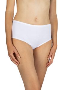 Damen Slips Baumwolle Taillenslips (10er Pack) Schwarz Weiß Unterhosen Unterwäsche - Weiß M
