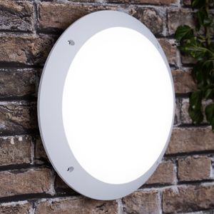 LED Außen Wand- und Deckenlampe, Ø 31 cm, 12 W, 1400 lm, IP66, weiß