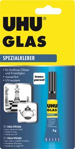 UHU Glas Spezialkleber, UV-resistent, glasklar, 3 g