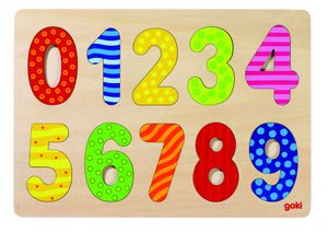 goki 57574 Einlegepuzzle Zahlen 0-9, bunt (1 Stück)