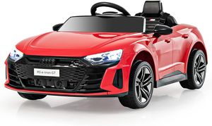 12V Kinder Elektroauto Audi RS, Kinderauto mit 2,4G Fernbedienung & Musik & Scheinwerfer, Kinderfahrzeug Elektrofahrzeug 3-5 km/h für Kinder ab 3 Jahren (Rot)