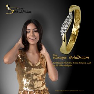 GoldDream Gold Ring 8 Karat Zirkonia weiß Welle Gr.56 333er Gelbgold GDR501Y56