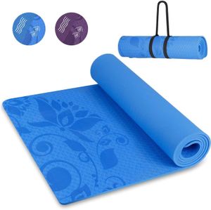 INTEY INTYM02-Blu Yogamatte Gymnastikmatte rutschfest TPE rutschfest Übungsmatte Sportmatte Fitnessmatte für Fitness & Gymnastik mit Tragegurt - Maße 180 x 60 x 0.7cm