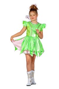 Kinder Kostüm Fee grün Märchen Kleid Tüll Flügel Karneval Fasching Gr. 152