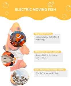 Katzenspielzeug, realistisches elektrisches Fisch-Katzenminzenspielzeug, interaktives Katzenplüschtier - Kätzchen-Kätzchen-Kickerspielzeug