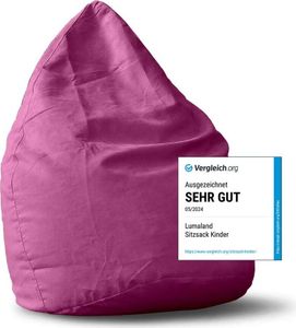 Lumaland Luxury XL Sitzsack stylischer Beanbag - 120L Füllung - Pink