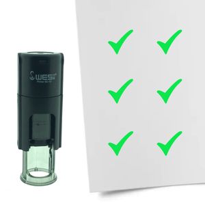 CombiCraft Selbstfärbender Stempel 'Häkchen' in der Farbe Grün, Ø10mm