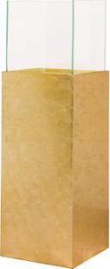 VIVANNO Windlicht Alu-Verbund CANDELA Rechteckig, Gold Blattoptik hochglanz - 25x25x80 cm