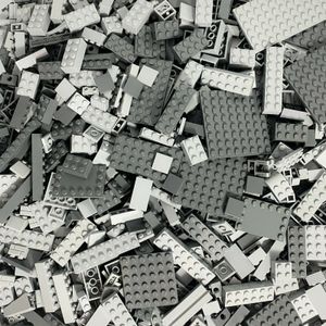 LEGO: 250 dunkel- u. hellgraue Steine/Platten-Mix
