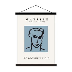 MuchoWow® Textilposter Porträt - Mann - Blau - Kunst - Henri Matisse 90x120 cm mit schwarzem Rahmen - Dekoration