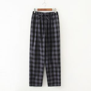 Herren Pyjamas Karomuster Karomuster Hose Unterteile Elastische Taille Homewear,Farbe:Grau Schwarz,Größe:L
