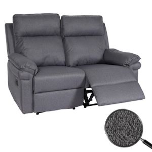 2er Kinosessel MCW-L94, Relaxsessel Fernsehsessel Sofa, Armlehne Liegefunktion Nosagfederung Stoff/Textil  dunkelgrau
