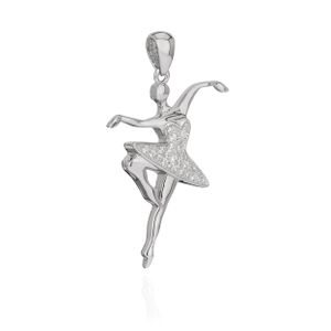 NKlaus Kettenanhänger Ballerina Tänzerin 925 Silber 30x19mm Silberanhänger Amulett 10191