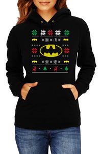 Dark Knight Christmas Damen Kapuzenpullover Sweatshirts Christmas Tree New Year Eve Holiday Gift, L / Schwarz