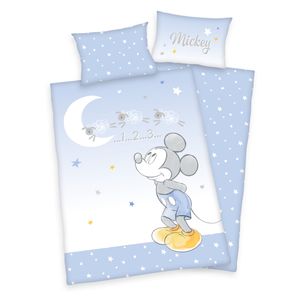 "Mickey Mouse ( Disney )" Bettwäsche /  Babybettwäsche / Kleinkinderbettwäsche, 100% Baumwolle ( Linon ), 40x60 cm + 100x135 cm
