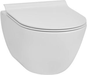 Ben Segno Kompakt-WC mit Free-Flush und Nanobeschichtung inkl. Slimseat WC-Sitz Matt Weiß - Hänge-WC mit Tiefspül - Keramik