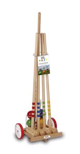 GICO Krocket Set für 4 Spieler Transportwagen ,4x80 cm -3110