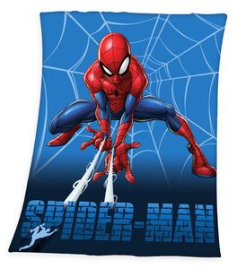 Marvel Spiderman XL Fleecedecke Kuscheldecke 130 x 160 cm, blau
