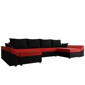 Mirjan24 Ecksofa Dante U, Eckcouch, Couch mit Bettkasten und Schlaffunktion, U-Form, Wohnzimmer (Farbe: Alova 04 + Alova 46)