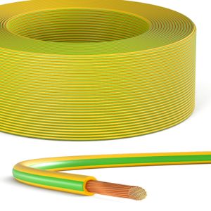 hb-digital 50m PVC Aderleitung H07V-K Erdungsleitung 6mm2 flexibel für Solaranlagen grün-gelb