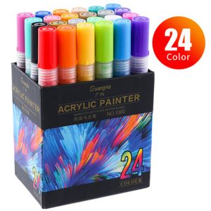 Melario 24 Farben Acrylstifte Marker Für DIY Graffiti Stifte Set Acrylfarben Wasserfest