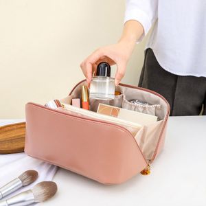 Große Kapazität Reise Kosmetiktasche Make-up Tasche Wasserdicht Tragbare Kosmetiktasche Kulturbeutel Rosa