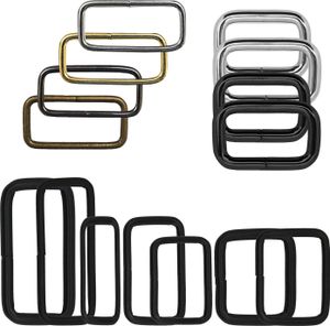 10 Rechteck Ringe Rahmen Durchzug Metall-Schlaufe Gurtband Variantenwahl, Farbe:anthrazit, Größe:44 (38) x 20 x 2.5 mm