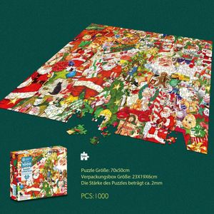 Puzzle 1000 Teile Puzzle für Erwachsene Weihnachtsmann 70 x 50 cm Puzzle für Erwachsene Klassisches Puzzle Weihnachten 1000 Teile Puzzle für Erwachsene Weihnachtspuzzle (C)