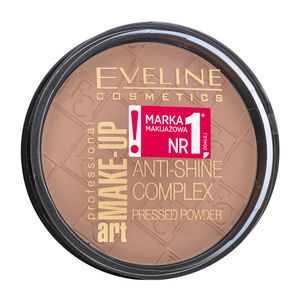 Eveline Anti-Shine Complex Pressed Powder 35 Golden Beige Puder für eine einheitliche und aufgehellte Gesichtshaut 14 g