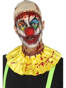 Kostüm Zubehör Horror Clown Glatze Halskrause mit Wunde Halloween