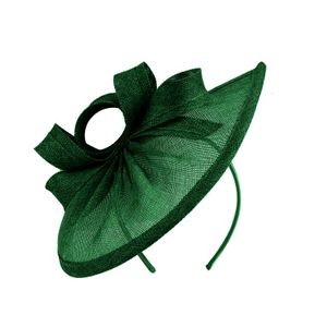 Eleganter Fascinator-Hut mit Schleifendekor und Haarreifen, süß, edel, dekorativ, Anti-Fall, Retro-Flachsimitat, Braut-Pillbox-Hut, Haarschmuck-Atrovirens