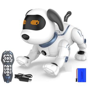 RC-Roboter elektronischer Hund Stunthund Sprachbefehl Programmierbarer Berührungssinn Musiklied Roboterhund für Kinderspielzeug