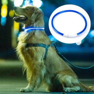 LED Leuchthalsband für Hunde Katzen,USB Aufladbar Schlauchhalsband,Länge:50cm,Blau