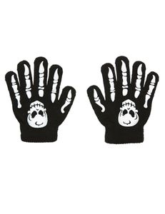 Halloween Knochenhandschuhe mit Totenkopf - Erwachsenen oder Kinder Handschuhe Kinder Handschuhe