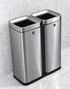 helit Abfalltrenner "the twin bin" 2 x 30 Liter Edelstahl